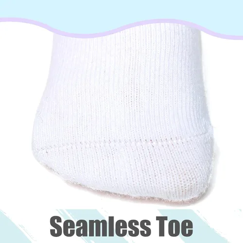 Vista 6 de Mini angel Calcetines altos hasta la rodilla para bebé, calcetines de algodón sin costuras para recién nacidos, niños y niñas, 3 pares