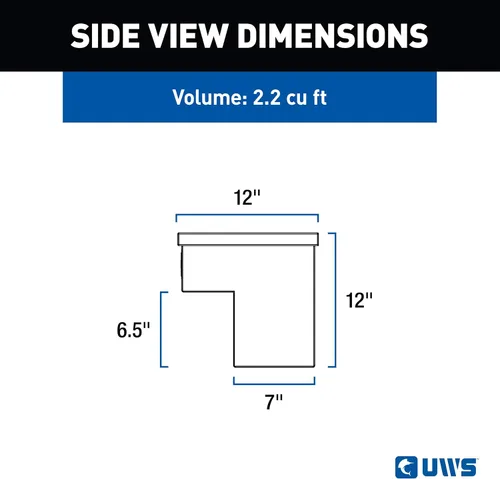 Vista 3 de UWS EC30071 Caja de herramientas para camión lateral de aluminio de 36 pulgadas de pared gruesa, con tapa RigidCore