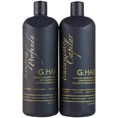 Vista 3 de G.HAIR Kit de tratamiento de queratina suavizante marroquí (2 pasos) 33.8 onzas / 1 L cada uno