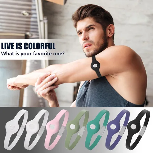 Vista 5 de Divoti CGM Sensor Cover Armband, Dexcom G7 - Rosa Bebé Adhesive-free silicone glucose monitor patch protector, hypoallergenic, adjustable trim to