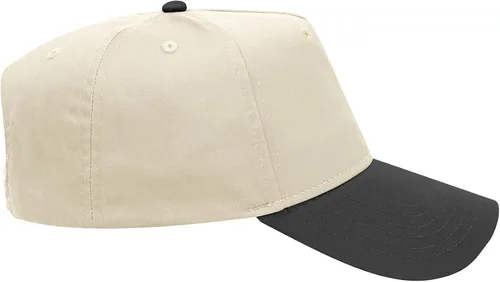 Vista 3 de OTTO Gorra de béisbol de perfil medio con 5 paneles OTTO 31-069 Negro y natural.