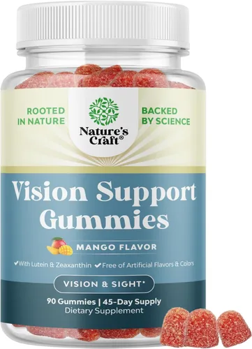 Vista 10 de Gomitas de apoyo para la visión para adultos, suplementos de luteína y zeaxantina para la salud ocular, potentes vitaminas de luteína para los ojos