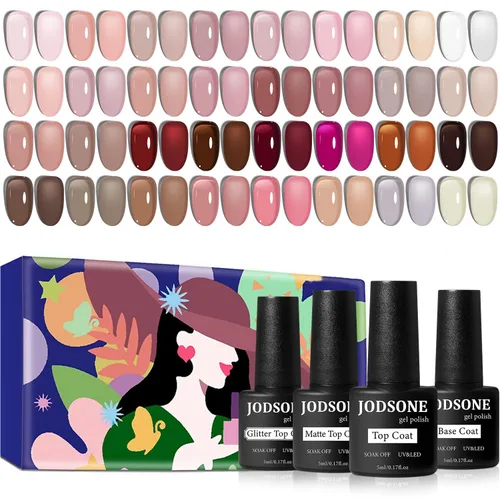 Vista 13 de JODSONE Juego de esmaltes de uñas de gel de 32 colores y 210 piezas de Varios