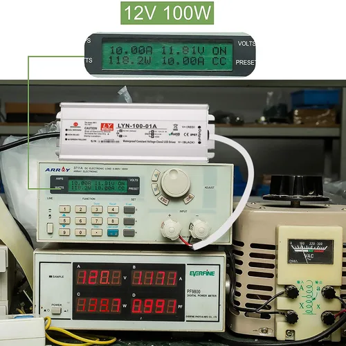 Vista 7 de Controlador LED de 100 vatios, 110 V CA a 12 V CC, salida de bajo voltaje, adaptador de transformador de bajo voltaje impermeable IP67 con enchufe