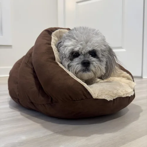 Vista 9 de SPOT Sleep Zone Cuddle Cave - Cama para mascotas Interior suave y afelpado para gatos y razas de perros pequeños Exterior de gamuza sintética