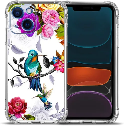 Vista 33 de Funda para iPhone 12, diseño de mariposas azules, rosas, protección contra caídas, a prueba de golpes, TPU de cuerpo completo, resistente a