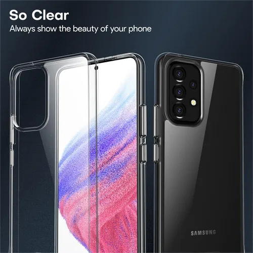 Vista 4 de Rayboen Funda para Samsung Galaxy A53 5G, transparente a prueba de golpes, delgada, ligera, duradera para Galaxy A53 con parte trasera transparente