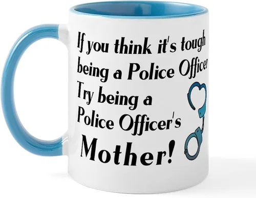 Vista 35 de CafePress Taza de café de cerámica de 11 oz (11.0 fl oz) de Police Mom