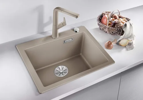 Vista 2 de Blanco 523684 PLEON 5 Silgranit PuraDur con Residuos Pop-Up, Nuez moscada
