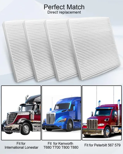 Vista 6 de PA30093 Filtro de aire de cabina apto para Kenworth T680 T800 T880 Peterbilt 567 579 International Reemplazar X19987001 AF55839 P640110 CAF1815P