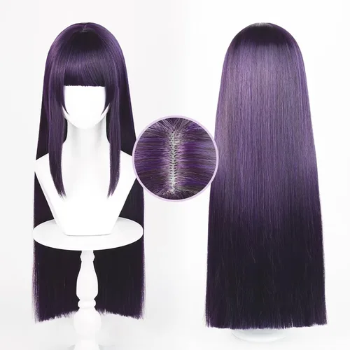 Vista 52 de COSPLAZA Cosplay peluca larga recta plana explosión sintética anime pelo negro