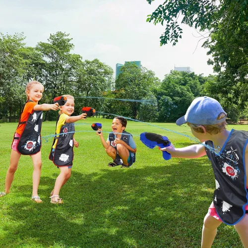 Vista 4 de ArmoGear Pistolas de agua y chalecos activados por agua Juguete de agua de verano al aire libre o patio trasero para adolescentes y niños Gran