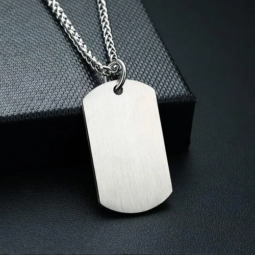 Vista 20 de VNOX Collar con colgante personalizado de acero inoxidable con grabado personalizado para identificación de alerta médica de emergencia para hombres