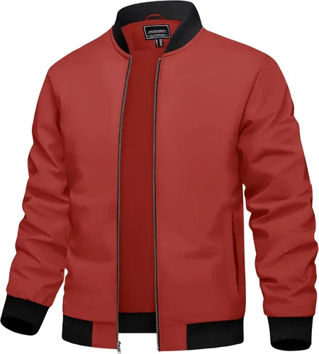 Vista 11 de TACVASEN Chaqueta Ligera para Hombre Chaqueta Bomber de Primavera Otoño Rompevientos Abrigos Casuales Elegantes con Bolsillos