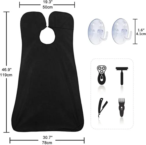 Vista 2 de Delantal de barba para barba, regalo del día del padre, babero para recortar barba, atrapa pelo, regalos para hombres, aniversario, día de San