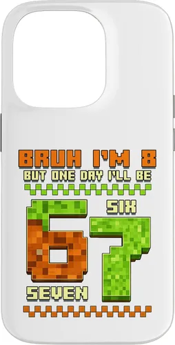 Vista 17 de Bruh I'm 8 But One-Day I'll Be 67 Retro 8th Birthday Kids Case for iPhone 17