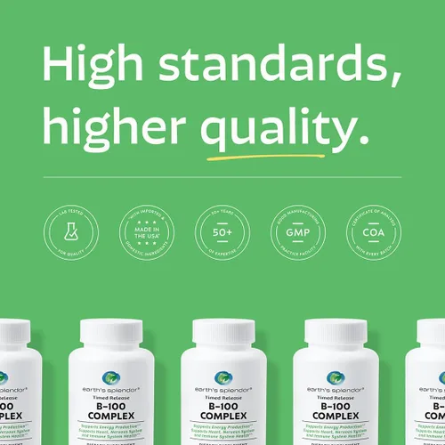 Vista 6 de Earth's Splendor Complejo de vitamina B – Apoya la energía, el metabolismo y la función inmune – Fórmula completa de vitamina B para hombres