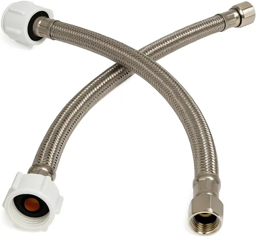Vista 7 de Conector de inodoro - Manguera de inodoro trenzada de acero inoxidable con rosca de compresión hembra de 3/8 x rosca hembra de 7/8 - Línea