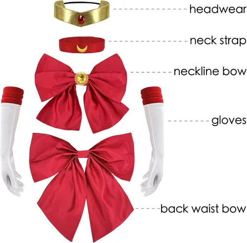 Vista 3 de Trajes de anime disfraz de cosplay de luna para mujeres y niñas