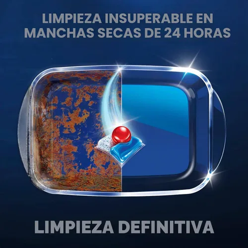 Vista 2 de Finish - Quantum con tecnología Activblu - 50 unidades - Detergente para lavavajillas - Powerball - Máxima limpieza y brillo - Tabletas
