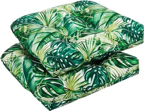 Vista 10 de downluxe Juego de 2 cojines para sillas de exterior para muebles de patio, cojines impermeables acolchados rellenos para muebles de patio, cojín