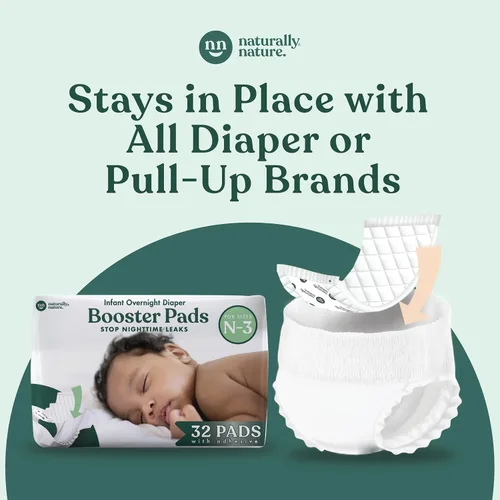Vista 4 de Naturally Nature Almohadillas elevadoras de pañales con protección contra fugas durante la noche, para mojadores pesados, forros de pañales