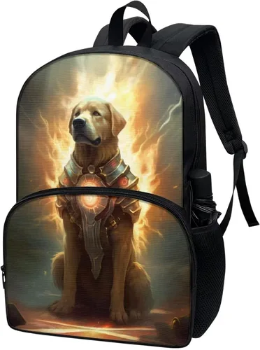 Vista 2 de AmzPrint Mochila de panda para niños y niñas, mochila escolar para escuela primaria y secundaria, regalo de regreso a la escuela, Mech Dog-2