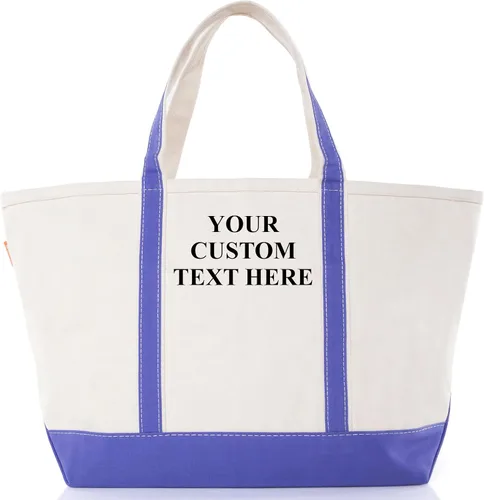 Vista 15 de CB STATION Bolso grande clásico – Bolsa de lona para mujer – Diseño multicolor, perfecta para viajes y compras En blanco: azul bebé