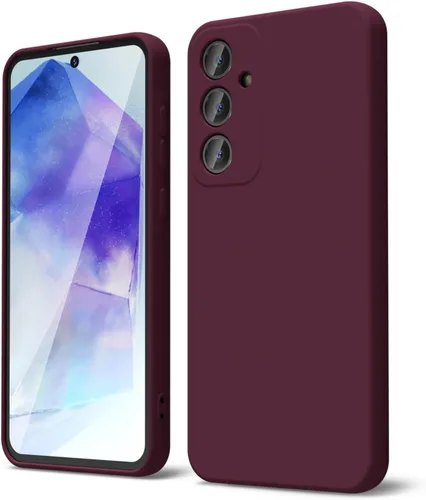 Vista 119 de oakxco Funda para teléfono Samsung Galaxy A12 con agarre de silicona líquida, linda delgada fina suave cubierta de gel de goma TPU lisa para mujeres