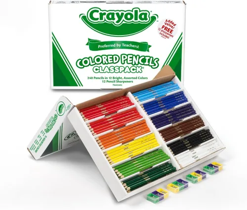 Vista 4 de Crayola paquete para clase con 240 unidades de lápices de colores, 12 colores surtidos (68 - 8024)