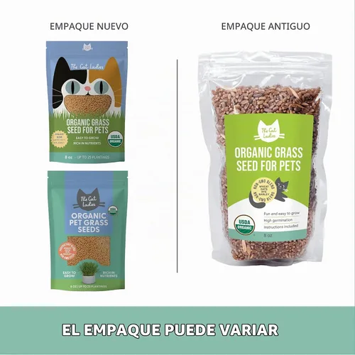 Vista 7 de Semillas de césped para gato 100% orgánicas (Sin OMG)