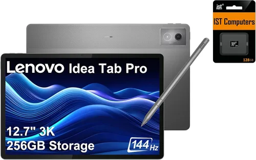 Vista 12 de Lenovo Idea Tab Plus AI Android Tablet, pantalla táctil QHD+ de 12.1 pulgadas, 2.5K QHD+, MediaTek Dimensity 6400, almacenamiento de 128 GB +