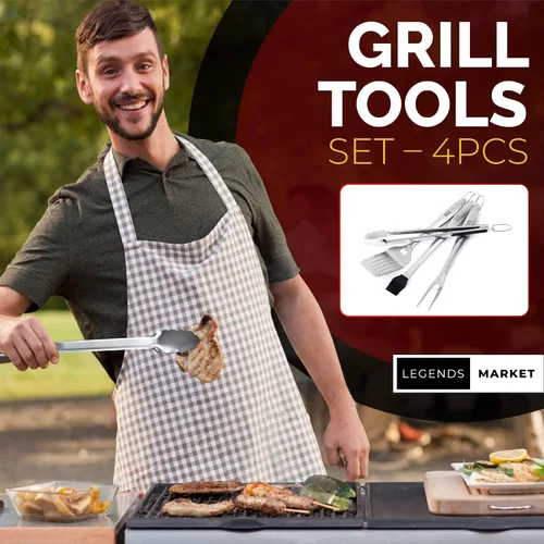 Vista 2 de Juego de herramientas para barbacoa con pinzas, espátula, tenedores, cepillo, kit de parrilla de acero inoxidable para parrilla, accesorios