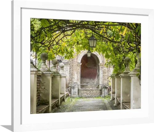 Vista 13 de ART.COM Impresión fotográfica de pared Italia, Lazio, Tivoli, Villa d'Este. Pasarela en los jardines de Villa d'Este. sobre marco negro por Julie