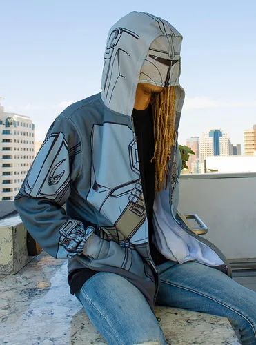 Vista 6 de STAR WARS Sudadera con capucha para disfraz de Mandalorian