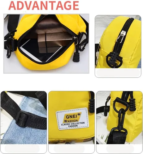 Vista 3 de Bolsos cruzados de nailon para mujer, bolso cruzado pequeño, monederos para mujer, bolso cruzado estético