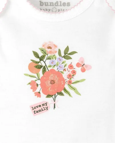 Vista 3 de The Children's Place Baby Girls' Newborn Take Me Home Set, 100% Cotton, Short Bodysuit and Pants, Long Sleeve Sleep and Play