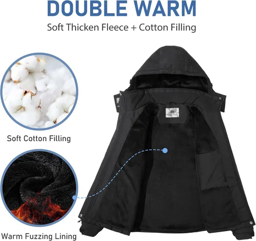 Vista 2 de GOLDEN CAMEL Women's Winter Jacket Windproof Ski Snow Jacket Waterproof Thicken Parka Rain Jacket Warm Puffer Coat