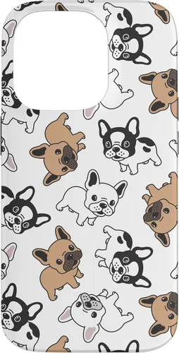 Vista 17 de iPhone 16 Cute French Bulldog Pattern Case