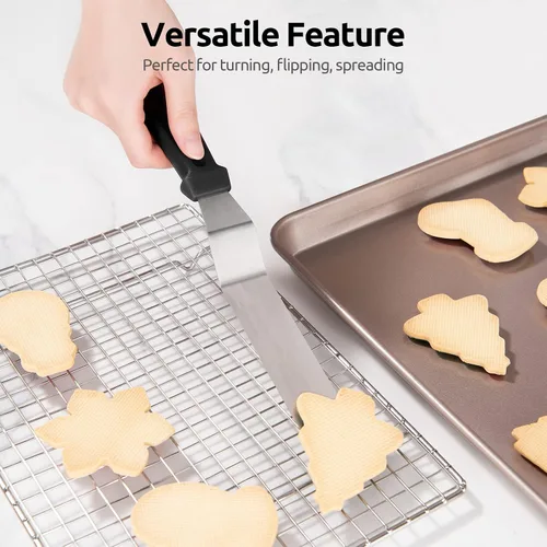 Vista 9 de Set de espátulas U-Taste de glaseado con ángulo inclinado Stainless Steel Blade with PP Plastic Handle, Metal Baking Spatula for Cake Decorating