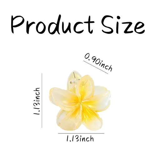Vista 5 de MHDGG Pinzas para el pelo pequeñas de flores de Plumeria, 12 unidades, pinzas de flores dulces, accesorios decorativos para el cabello para mujeres