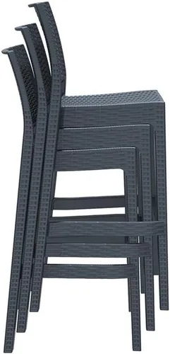 Vista 9 de Compamia Jamaica - Taburete de bar de resina Wickerlook para patio, color marrón (juego de 2)