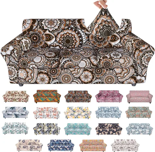 Vista 25 de Fundas elásticas para silla, fundas elásticas para sillón de 2 piezas, fundas de sofá lavables con diseño floral para sillón, protector de muebles