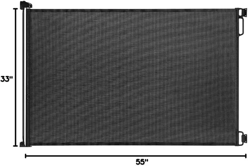 Vista 10 de EasyBaby Puerta retráctil para bebé, 33 pulgadas de alto, se extiende hasta 55 pulgadas de ancho, puertas de seguridad para bebés negros/niños
