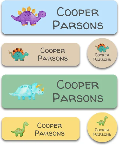 Vista 13 de Etiquetas de nombre personalizadas para niños para guardería (180 unidades), impermeables, aptas para lavavajillas, etiquetas con nombre