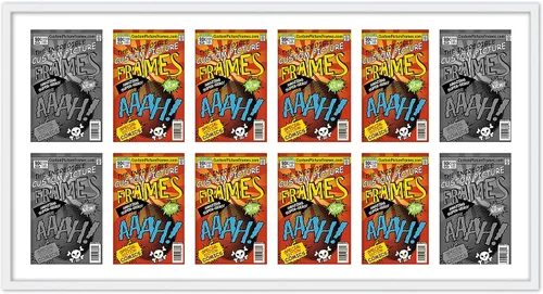 Vista 117 de Marco de cómic negro con alfombrilla negra para cómics de la Edad Dorada