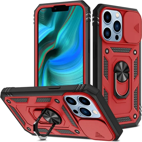 Vista 25 de Korecase Diseño para iPhone 12 Pro Max Kickstand Funda con cubierta de cámara de grado militar Caída de doble capa de cuerpo completo Protección a