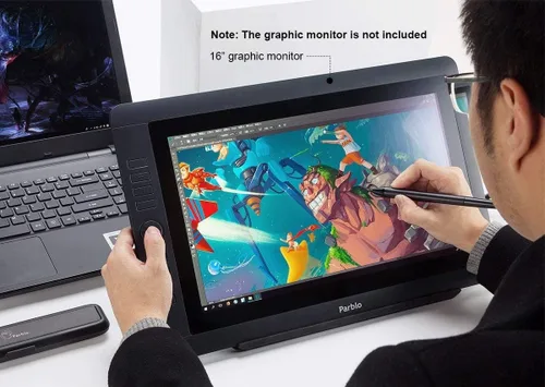 Vista 10 de Parblo PR 100 Soporte universal para tableta de dibujo ajustable para monitores de gráficos digitales de dibujo de 10 a 16 pulgadas, tabletas