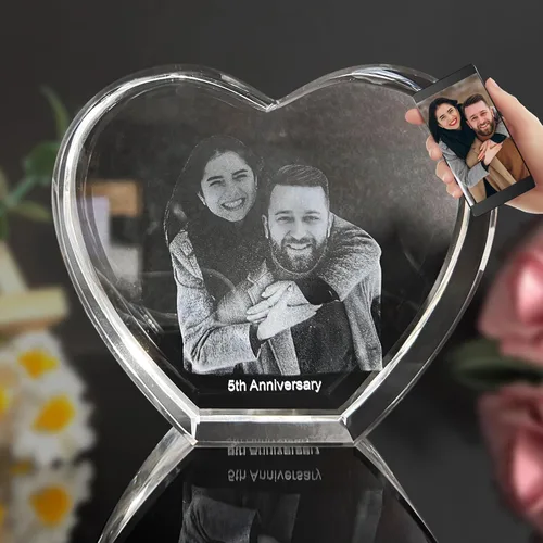 Vista 9 de Foto de cristal 3D, marco de fotos de cristal personalizado, grabado personalizado con tu propia foto, regalo personalizado de Navidad, papá