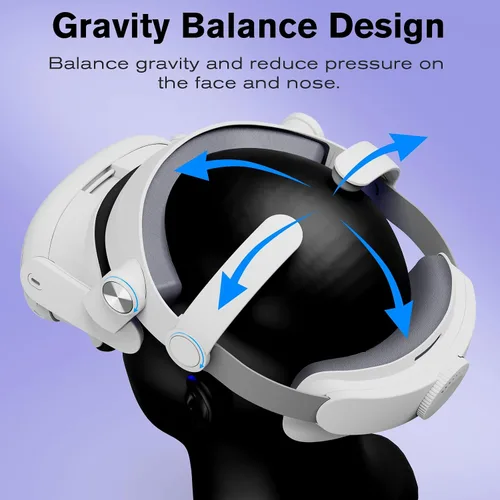 Vista 4 de Elite Strap for Oculus Quest 3, Adjustable and Lightweight Head Strap for Enhanced Support & Balance Weight in VR